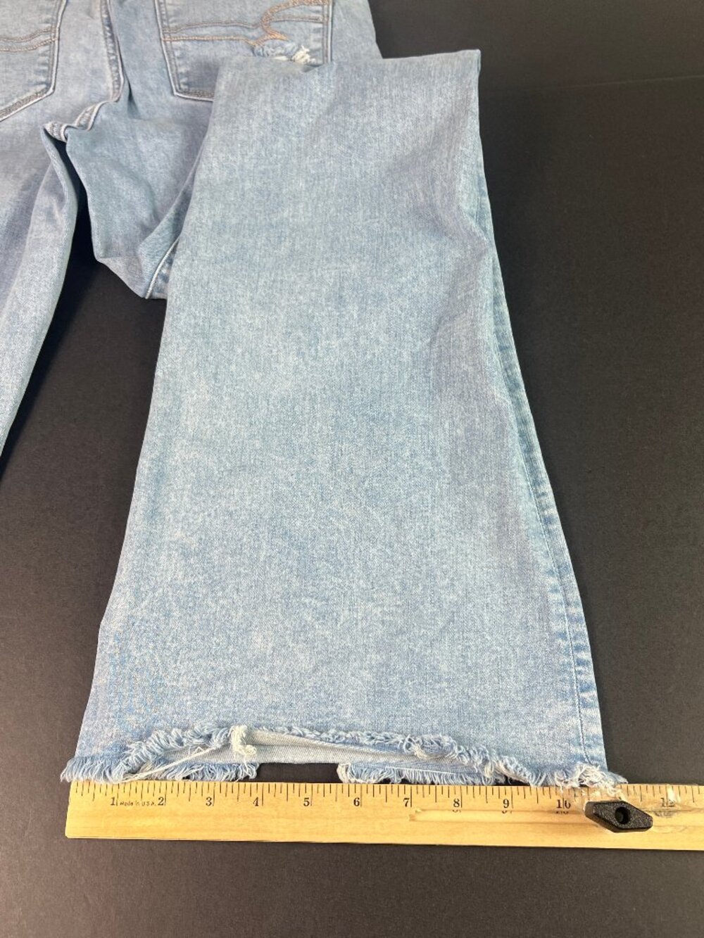 American Eagle Jeans Women 28x34* Super High Rise Flare Light Blue Denim Tag 8XL - Picture 11 of 16